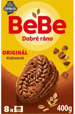 Opavia sušenky kakaové BeBe Dobré Ráno s kousky čokolády (8 × 50 g)