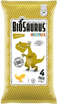 BioSaurus BIO Kukuřičný snack sýrový 4×15 g