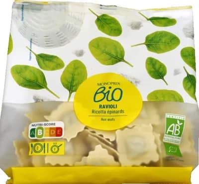 Monoprix BIO Ravioli s ricottou a špenátem