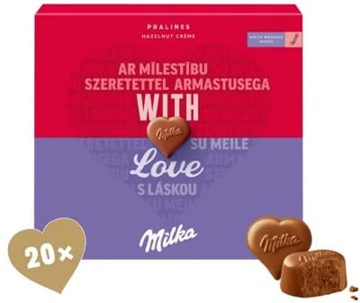 Milka Bonboniéra I Love Milka, lískooříšková náplň
