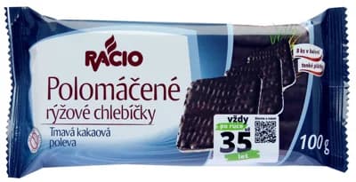 Racio Polomáčené rýžové tmavá kakaová poleva
