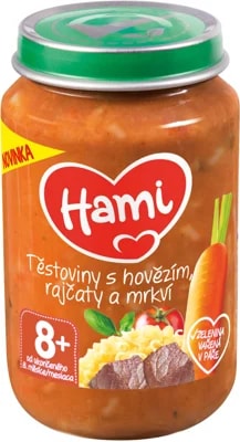 Hami Příkrm těstoviny s hovězím, rajčaty a mrkví