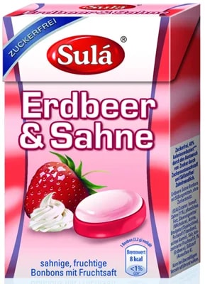 SULÁ - Bonbóny bez cukru - Jahoda a smetana