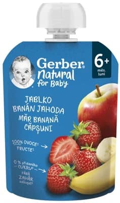 Gerber Natural kapsička jablko, banán a jahoda
