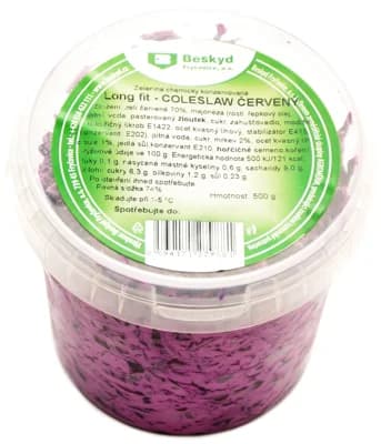 Long fit Červený coleslaw salát, kbelík