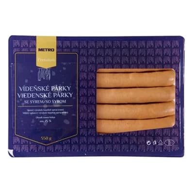 METRO Premium Párky vídeňské se sýrem chlaz.