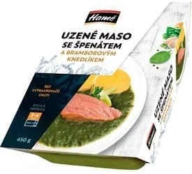 Hamé Uzené se špenátem a bramborovým knedlíkem