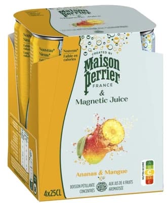 Perrier & Juice Ananas a mango multipack 4×250 ml plech