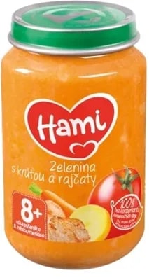 Hami Příkrm zelenina s krůtou a rajčaty