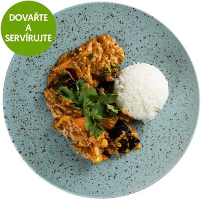Zeleninovo-lilková masala, jasmínová rýže od Mahavira Kanswala