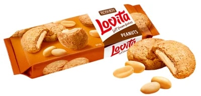 Lovita Soft Cream Cookies s arašídovou náplní