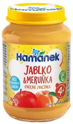 Hamánek Neslazená ovocná přesnídávka jablko a meruňka