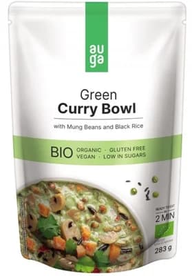 Auga BIO Green Curry Bowl se zeleným kari kořením, fazolemi mungo a černou rýží