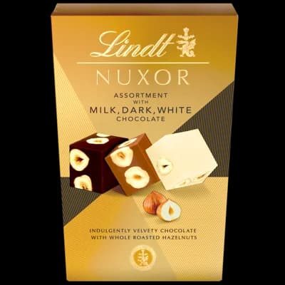 Lindt Bonboniéra Nuxor – mix mléčné, hořké a bílé čokolády