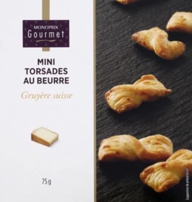 Monoprix Gourmet Mini twisty s máslem a sýrem Gruyère