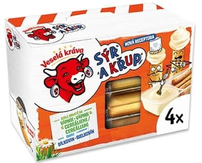 Veselá kráva Sýr a křup s příchutí pizza 4 ks