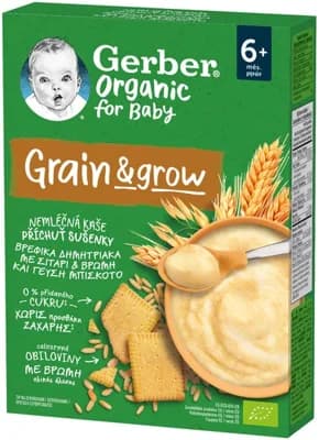 Gerber Organic nemléčná kaše s příchutí sušenky