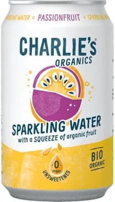 Charlie's Organics sycená pitná voda - marakujová šťáva
