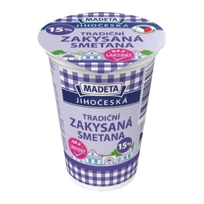 Madeta Jihočeská Zakysaná smetana bez laktózy (15%)