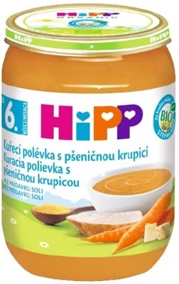 HiPP BIO Kuřecí polévka s pšeničnou krupicí