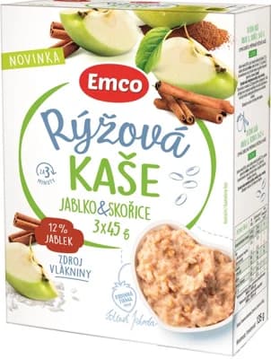 Emco Rýžová kaše jablko skořice 3x45g