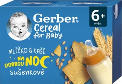 Gerber Cereal mlíčko s kaší sušenkové 2×200 ml