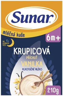 Sunar Mléčná krupicová kaše na dobrou noc vanilková