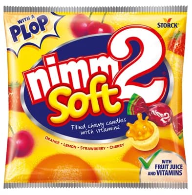 Nimm2 Soft Ovocné plněné žvýkací bonbony s vitamíny