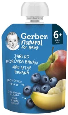 Gerber Natural kapsička jablko, borůvka a banán