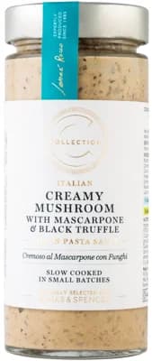 Marks & Spencer Smetanová houbová omáčka se sýrem mascarpone, extra panenským olivovým olejem a lanýžem