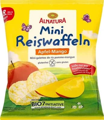 ALNATURA BIO Sušenky rýžové mini s jablky a mangem