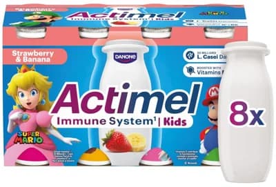 Actimel Kids Probiotický nápoj banán a jahoda 8×100 g