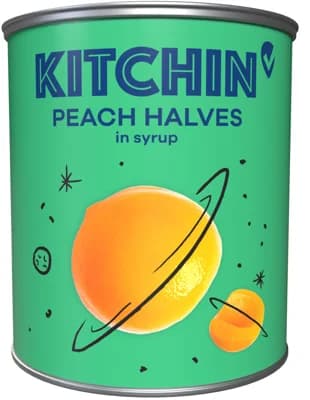 Kitchin Broskve v mírně sladkém nálevu, loupané, půlené