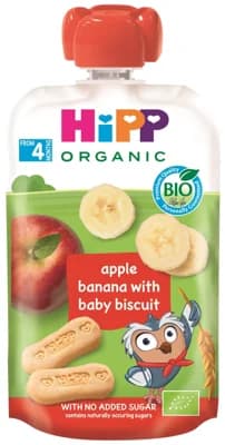 HiPP BIO Kapsička Hippis jablko, banán a sušenky