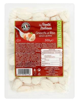 la bontä italiana Bezlepkové rýžové Gnocchi