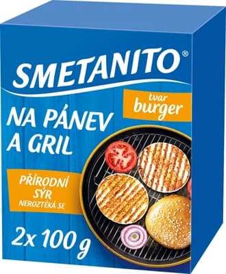 Smetanito Sýr na pánev a gril ve tvaru burgeru