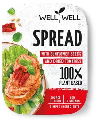 Well Well Pomazánka se slunečnicovými semínky, rajčaty a bazalkou
