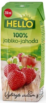 Hello 100% jablko-jahoda 250 ml
