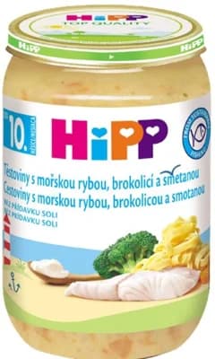 HiPP Tagliatelle s mořskou rybou, brokolicí a smetanou