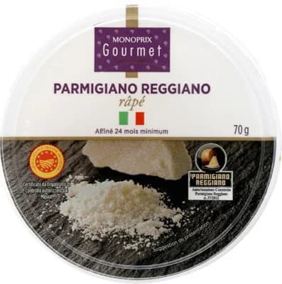 Monoprix Gourmet Strouhaný sýr Parmigiano Reggiano