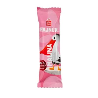 Fine Life Fajnuk malina s bílou polevou mraž. 25 x