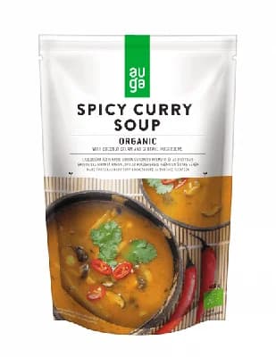 Auga Organic BIO pikantní curry polévka s kokosovým mlékem a houbami shiitake