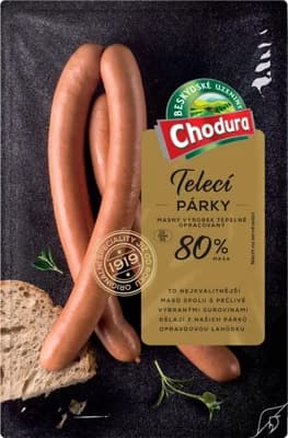 Chodura Telecí párky v přírodním střívku (80% masa)
