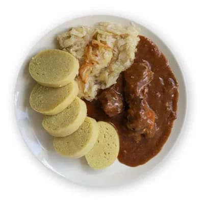 Hotovky by Košík Vepřové výpečky se zelím, bramborový knedlík