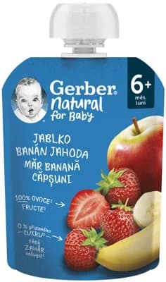 Gerber Natural Kapsička jablko, banán a jahoda