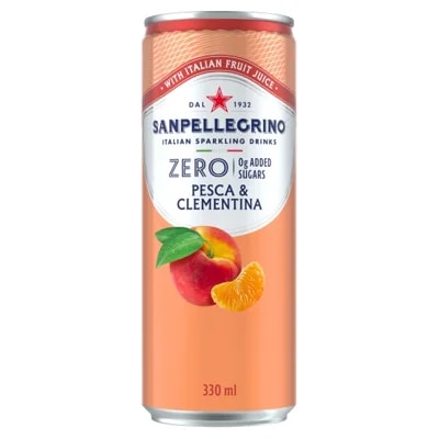 San Pellegrino Zero Peach & Clementine broskev & mandarinka plech