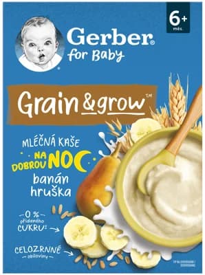 Gerber Mléčná pšenično-ovesná kaše banán a hruška