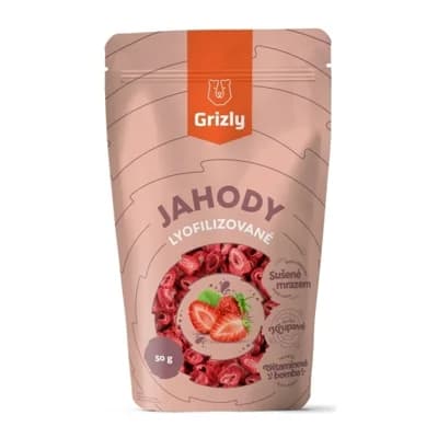 GRIZLY Jahody lyofilizované plátky