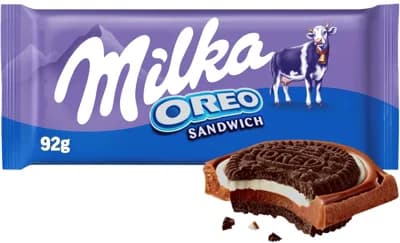 Milka čokoláda OREO Sandwich mléčná čokoláda a sušenky