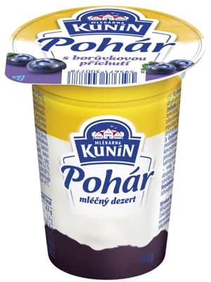 Mlékárna Kunín Pohár mléčný dezert s borůvkovou příchutí